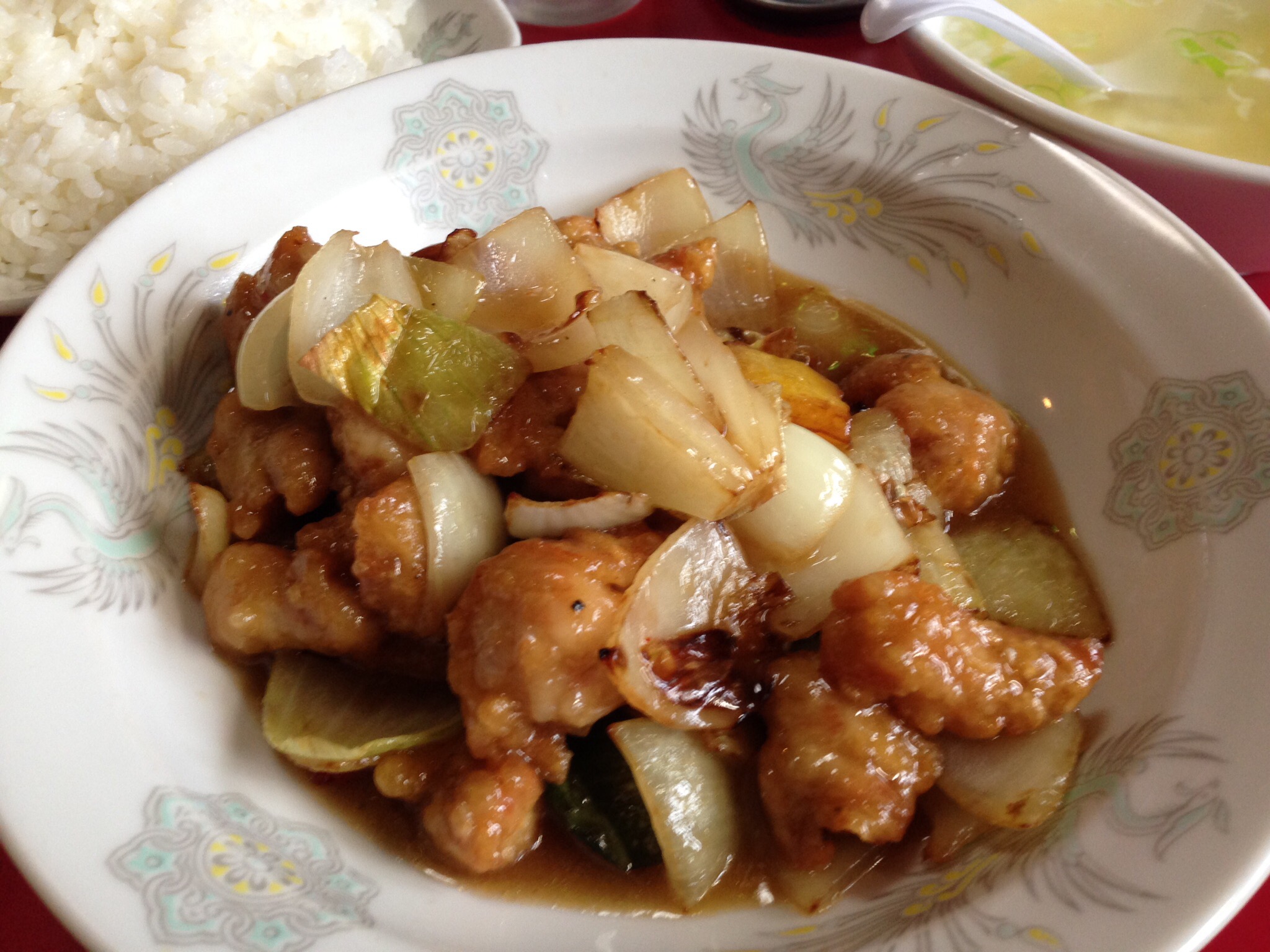 鶏のピリ辛炒め定食