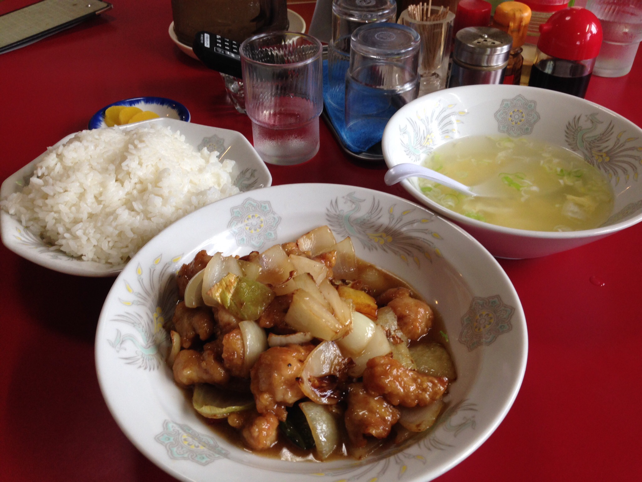 鶏のピリ辛炒め定食